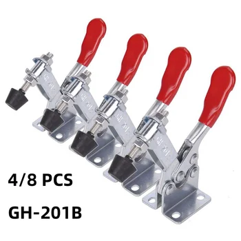 4/8pcs red toggle clamp GH-201B 100kg quick release tool horizontal clamps hand new heavy duty tool accessory