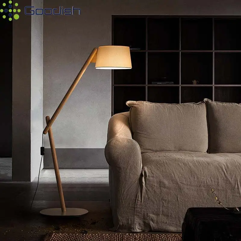 Simplicity Wabi-sabi Standing Solid Wood Wind Creative Art Lustre Lights LED Floor Lamps for Bedroom Home Decoration Chandelier
