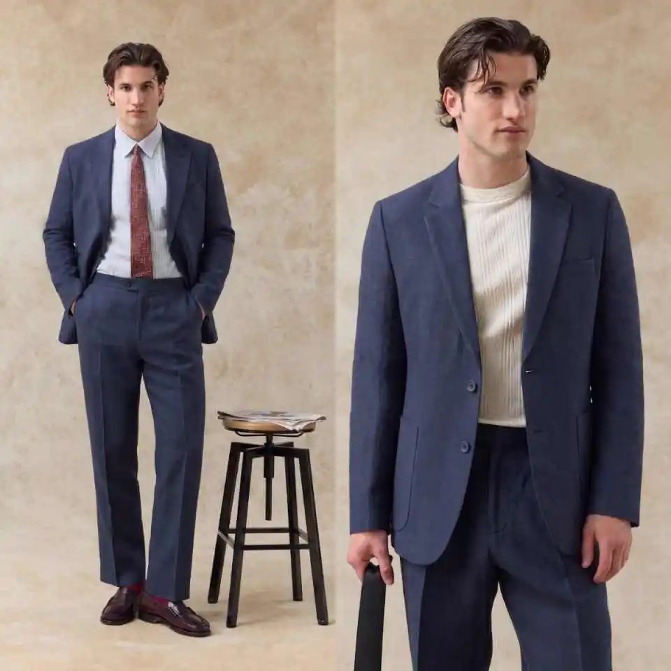 Classic Man Tuxedos Plus Size 2 Piece Jacket Pants Wedding Suit Vintage Notched Lapel Single Breasted Groom Wear Customized
