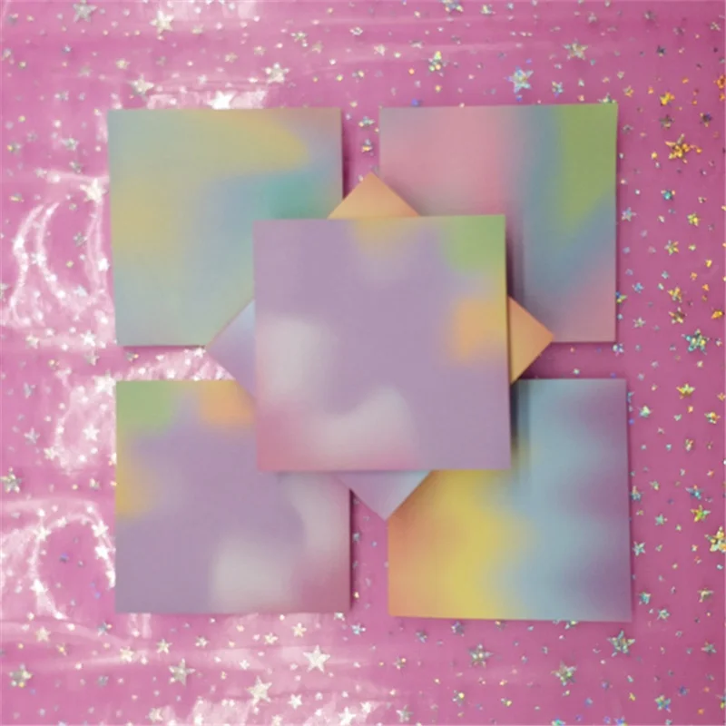50 Sheets Per Set Creative Rainbow Gradient Notebook Homework Paste Handbooks Student Office Stationery