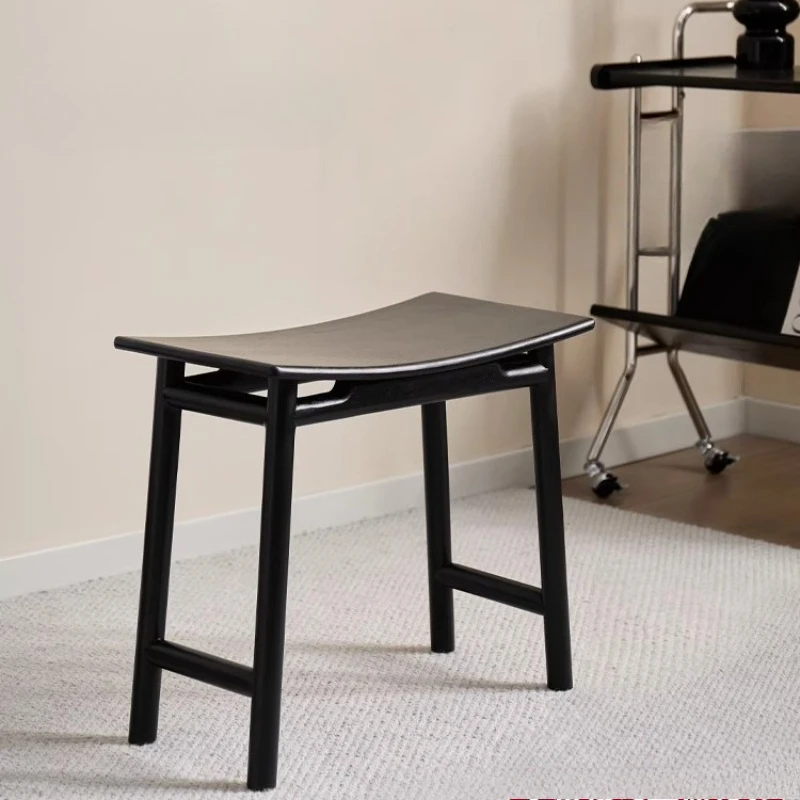 

Modern Solid Wood Dining Bench Elegant Vanity Seat with Saddle Design Low Stool for Entryway Shoe Stools for Living Room Decor