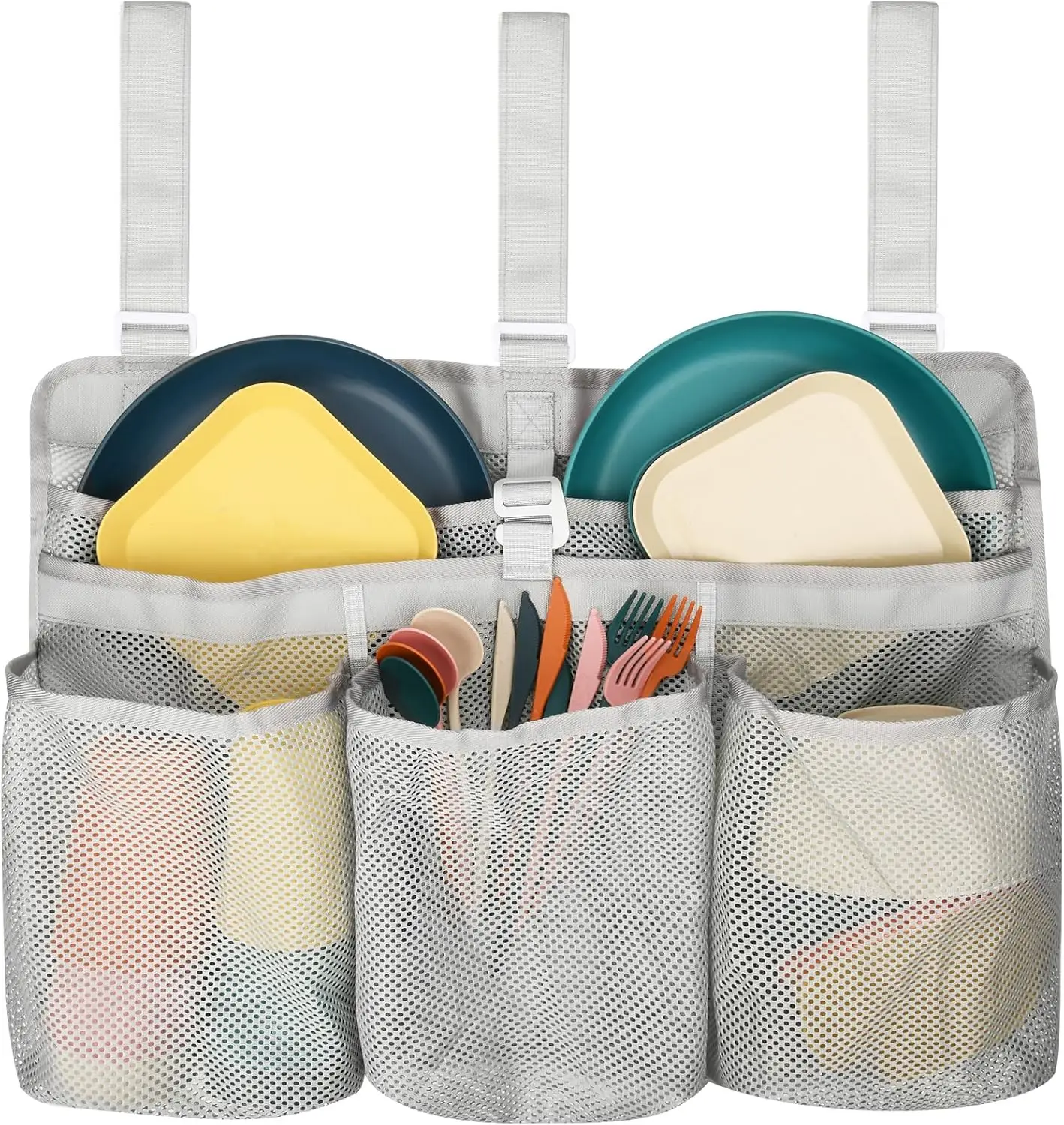 

Camping Dish Drying Bag Collapsible Dish Drying Rack, Portable Mesh Dinnerware Drainer Organizer for RV Campers Travel