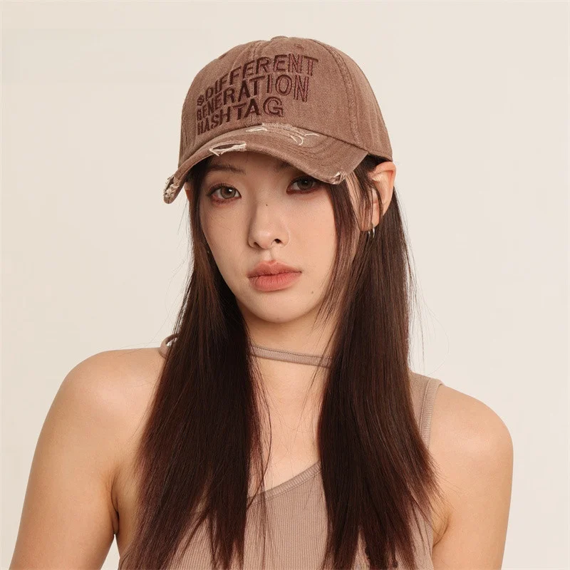 

ZE&MA Women's Baseball Cap Wide Brim Hat Face Slimming Sun Protection New 2025 Spring Casual Sle round Top Cap for Youth