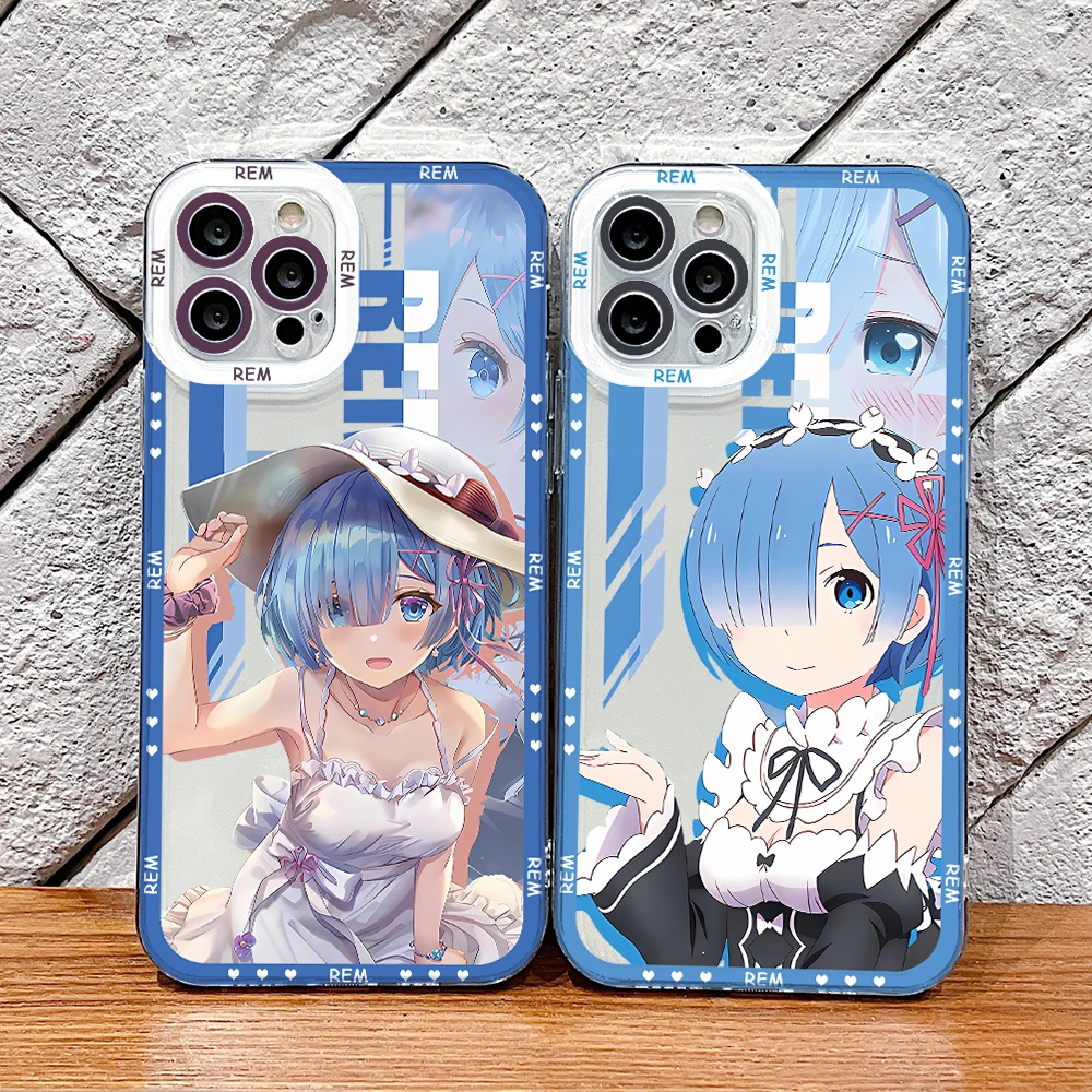 Re Life Rem Phone Case for iPhone 16 15 14 Plus 13 12 Mini 11 Pro Max X Xs XR 7 8 Border Print Transparent Soft Cover