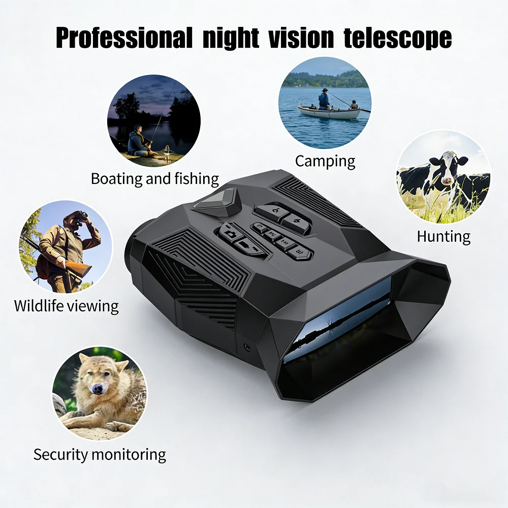 

19X HD Night Vision Binoculars Digital Full Color Infrared Night Vision Telescope 3in Large Screen Video Recorder For Camping