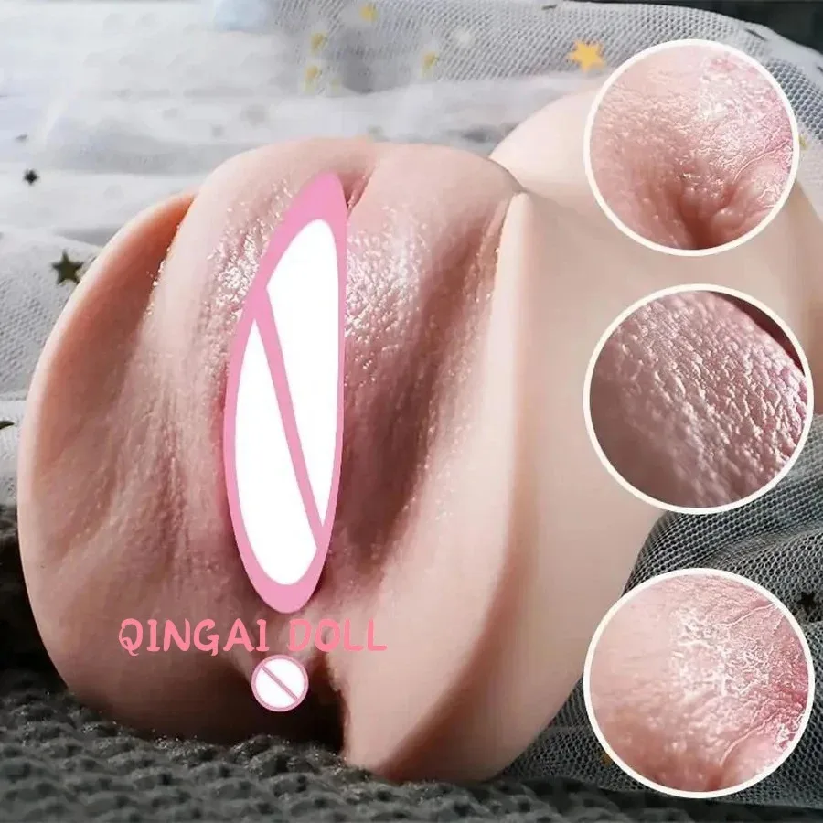 QINGAI - Adult Male Masturbation Toys, Airplane Cup, Masturbation Cup, Realistic Vagina and Anal, 3D, Butter, Pocket Cat，18+xxx