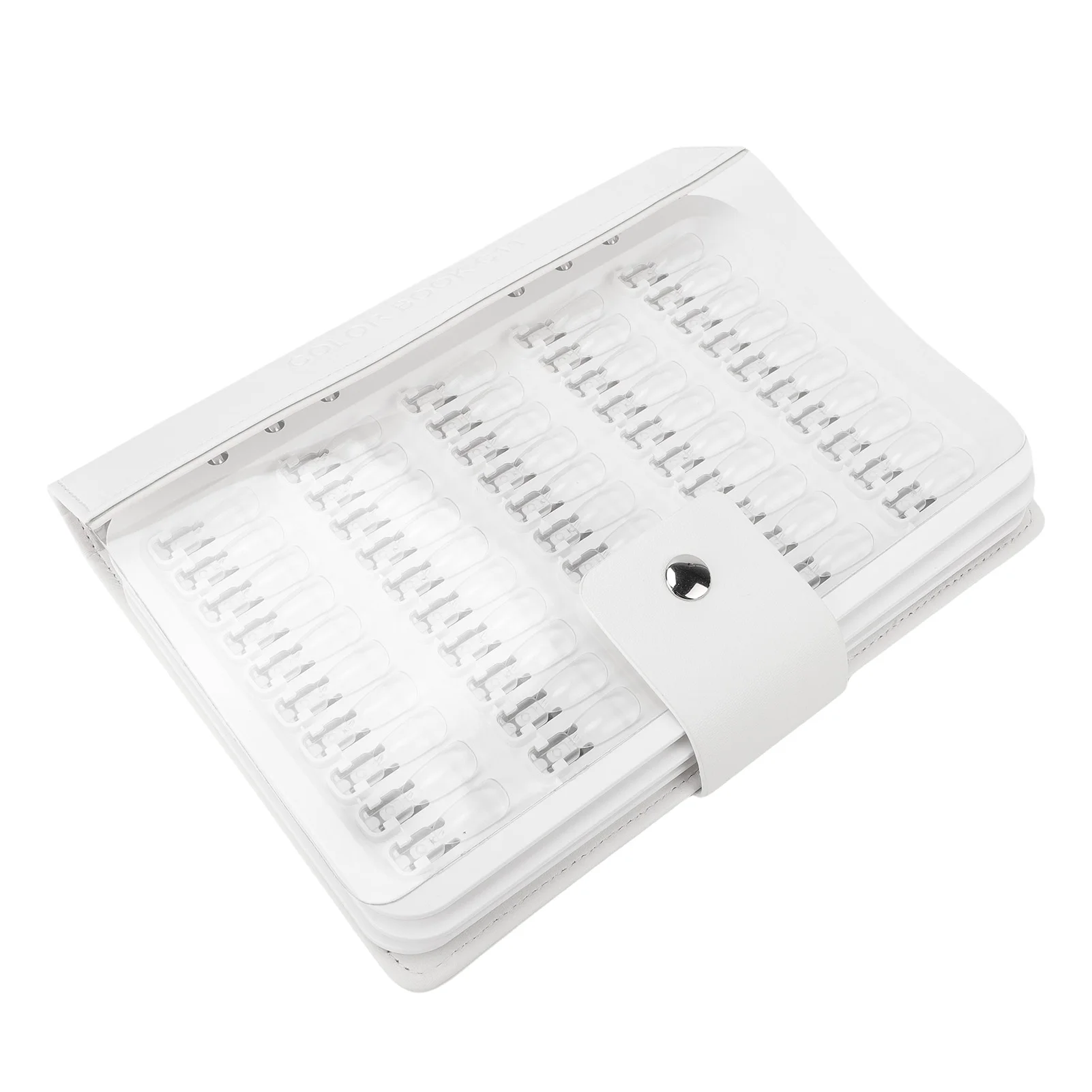150 Colors Nail Color Display Book Nail Sample Swatches Book with Clear Fake Nails PU Leather Cover for Home DIY Salon