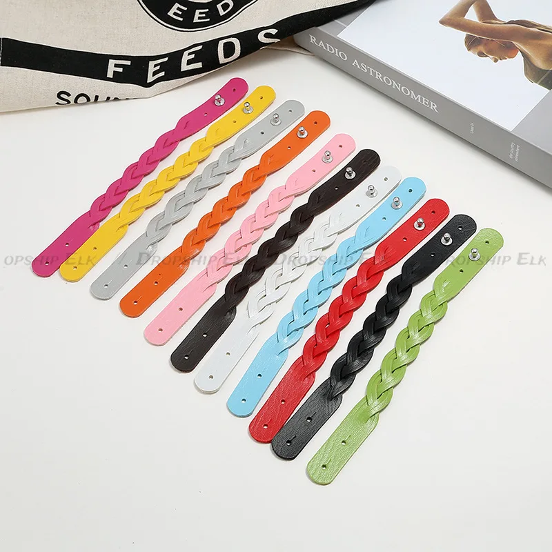 Koreanischen Stil Fashion Solid Geflochtene Twist Leder Armband Einfache Vielseitige Student Punk Armreifen Armbänder Mädchen Geschenke Schmuck