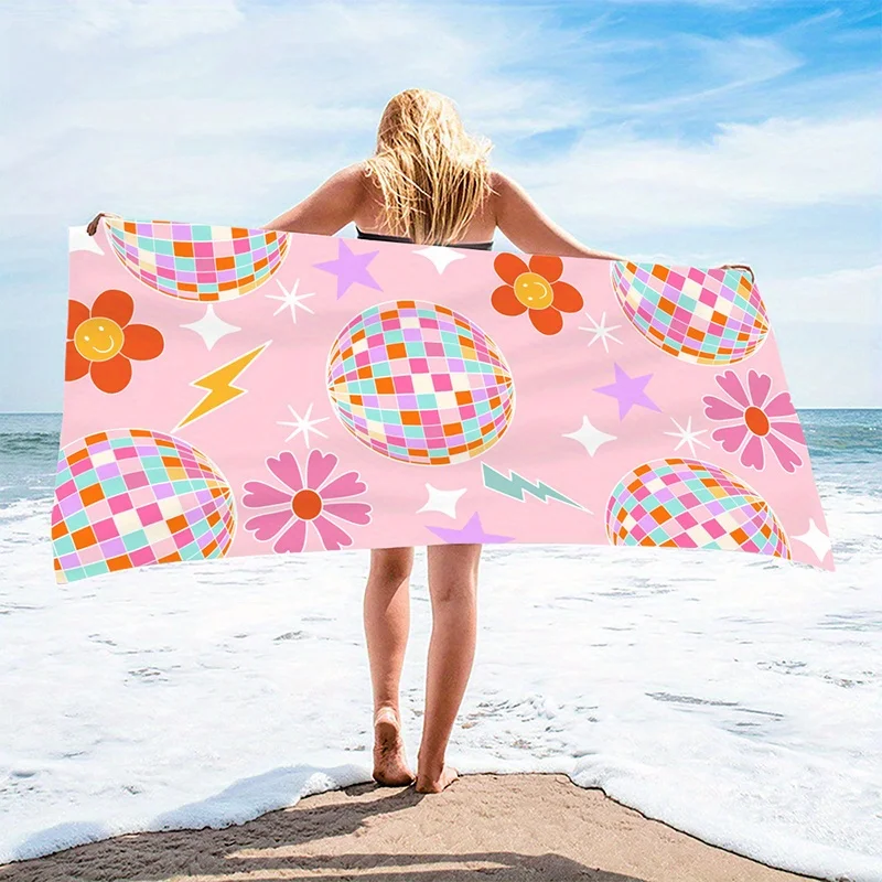 

Beach Towel Disco Beach Towel Fun Patterned Sunscreen And Windproof Suitable For Swimming Pool Camping Travel Blanket