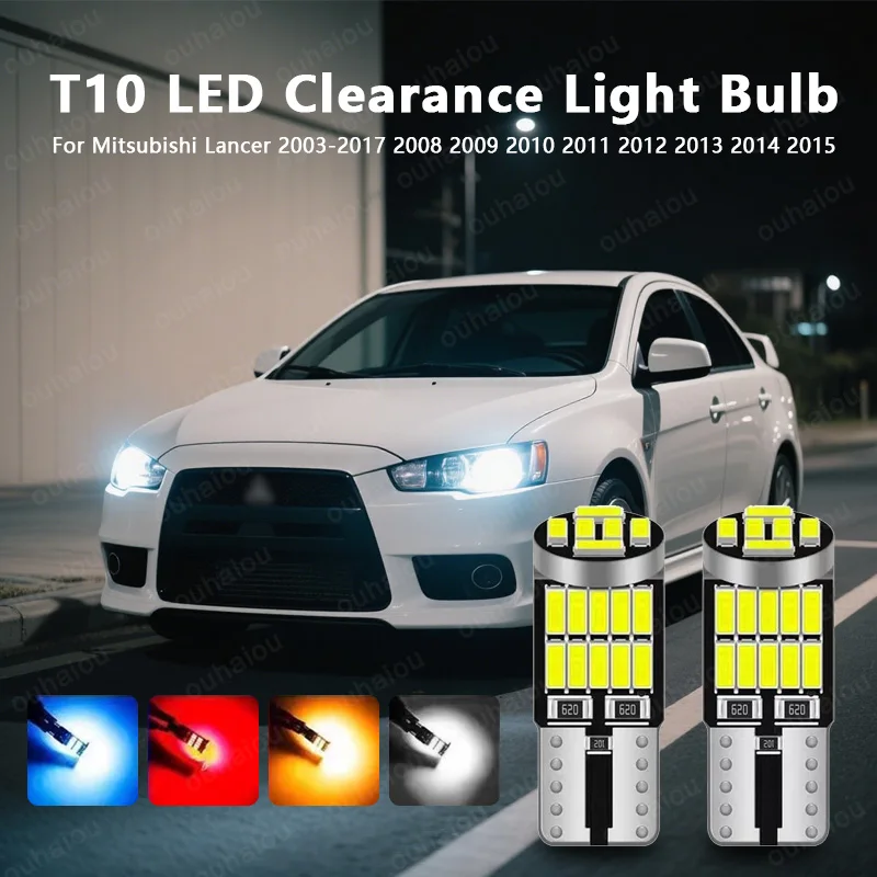 

For Mitsubishi Lancer 2003-2017 2008 2009 2010 2011 2012 2013 2014 2015 2pcs LED Parking Light T10 W5W Clearance Lamp CANbus ﻿