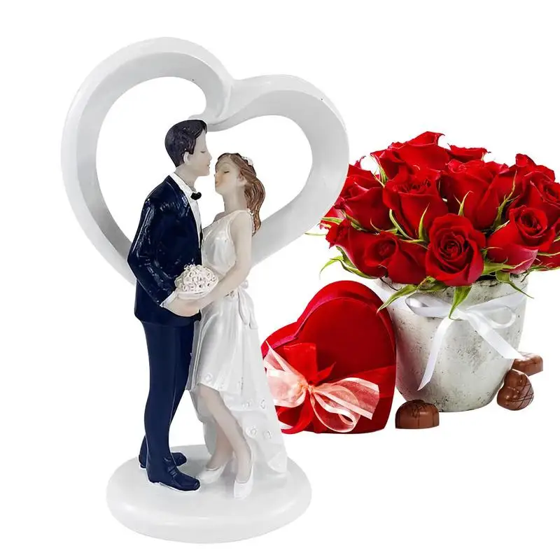 

Bride Groom Wedding Cake Resin Statue Home Living Room Decorations Wedding Party Decoration Figurine Craft Gift for Lovers