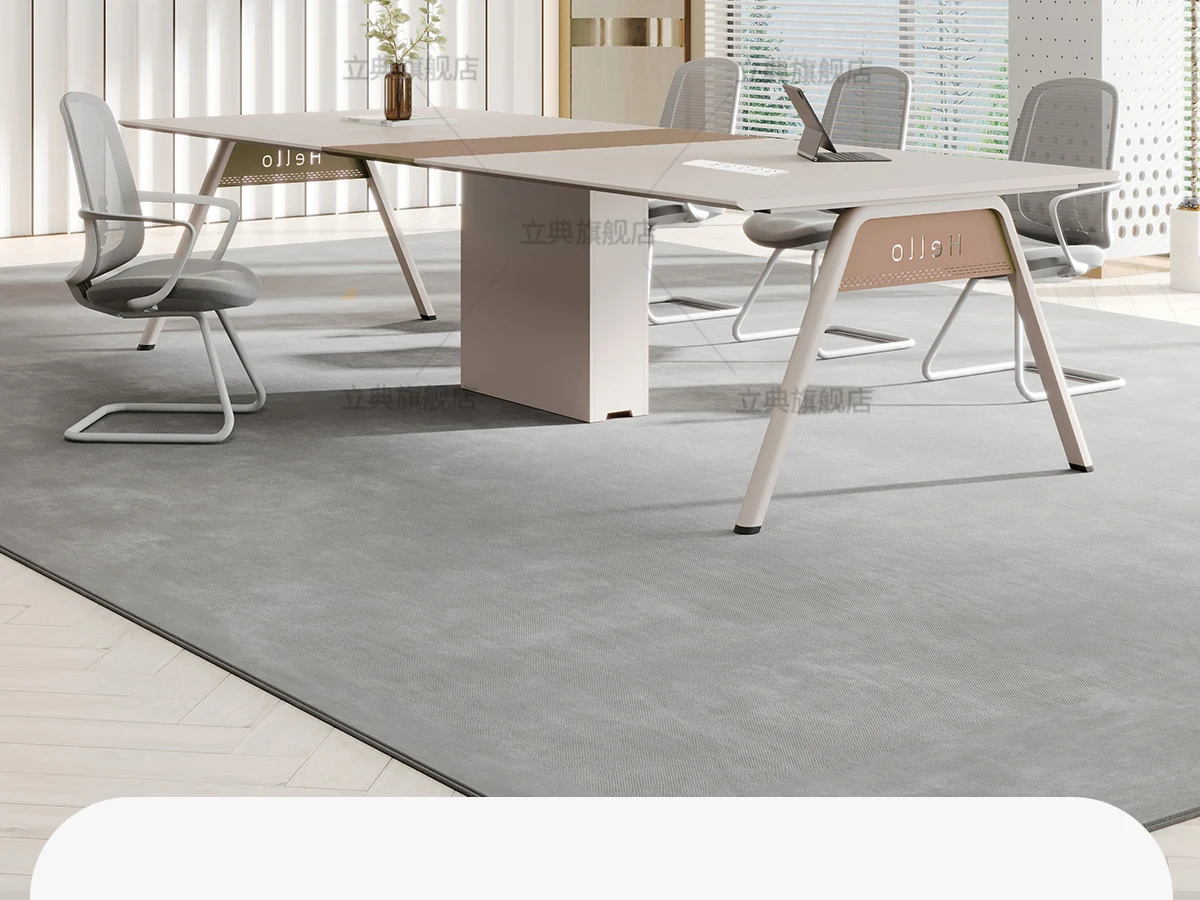 Combinación de conferencias, mesas de oficina grandes y pequeñas, modernas, simples, ligeras, de lujo, de alta gama, para discutir mesas largas de negocios