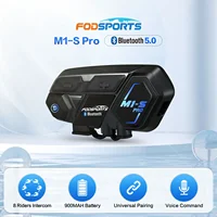 Fodsports-intercomunicador M1-S Pro para casco de motocicleta, auriculares con Bluetooth, interfono BT, 8 conductores, 2000M