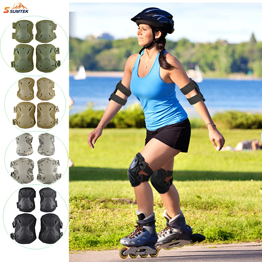 

Tactical Combat Knee Pads Set for Outdoor CS Paintball Game Cycling Safety Skateboarding Tactical Combat Knee