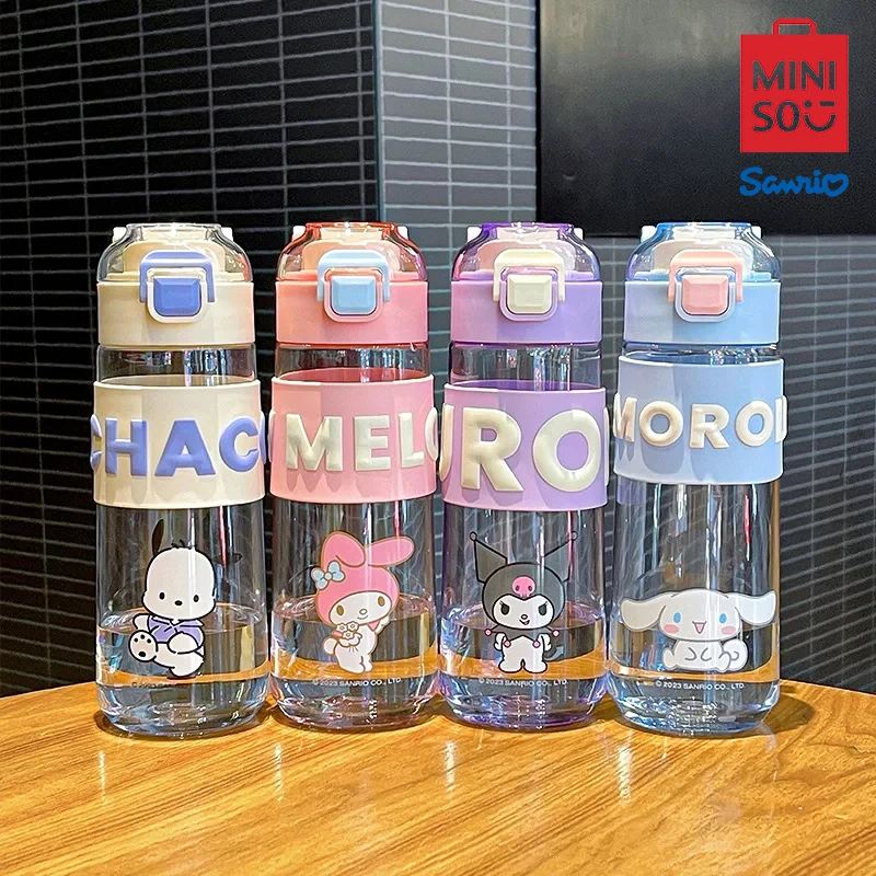 MINISO Sanrio Kawaii Cartoon Cup 490ML Kids Cute Cup My Melody Outdoor Sports Water Bottle Kuromi Large Capacity Portable Cup