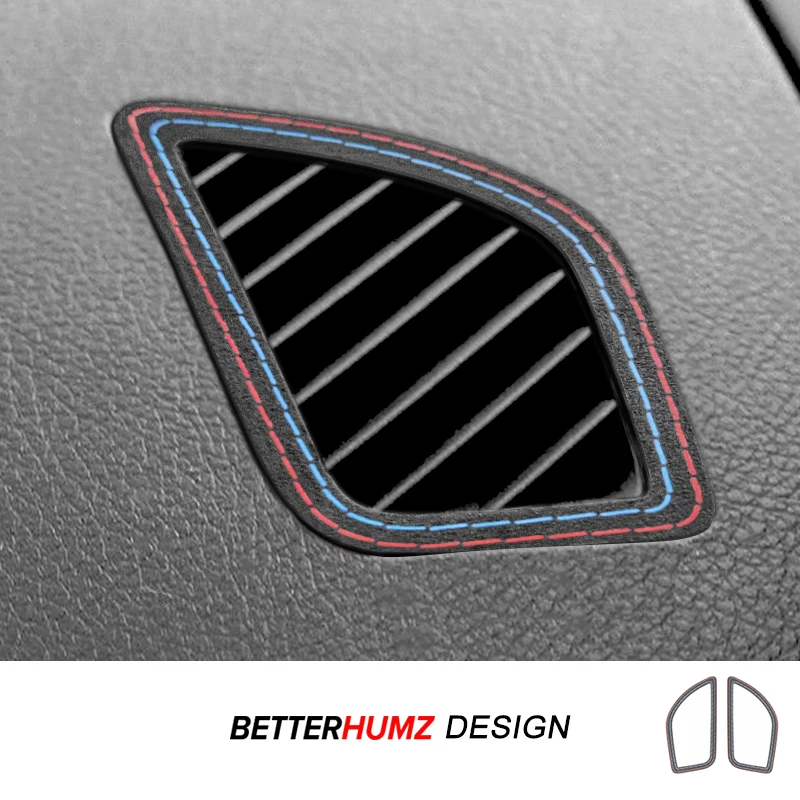 

Для BMW F20 F21 F22 F23 Seires 1 2, изготовлена из алькантары, боковая накладка на вентиляционное отверстие приборной панели, наклейка, аксессуары для тюнинга салона автомобиля