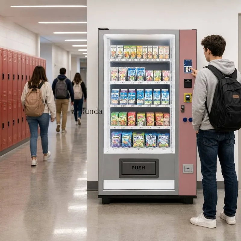 Smart vending machine 7-inch touch screen, refrigerated beverage and snack combination machine MDB