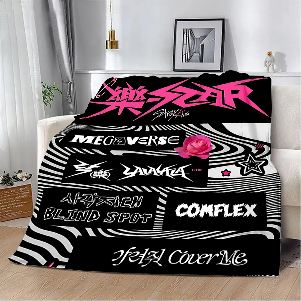 Korea Kpop 3D Singer Printed Blanket Picnic Blankets Warm Soft Comfortable Blanket Home Travel S-Stray-KidsES Birthday Gift