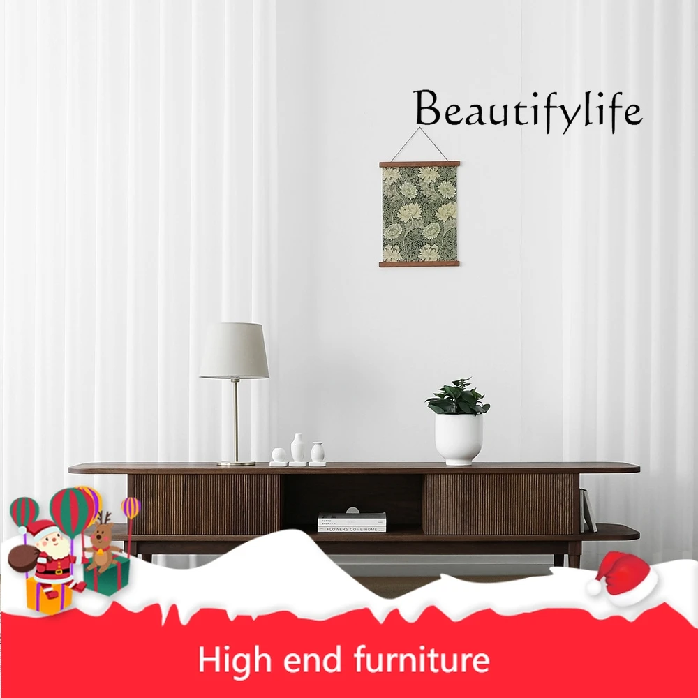 

pP Nordic solid wood TV cabinet modern simple Japanese-style small apartment living room floor storage floor fashion