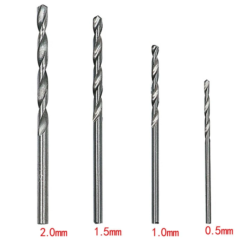 Mini broca hss, haste reta, pcb, brocas de torção, 0.5mm a 2.0mm, 120 pcs