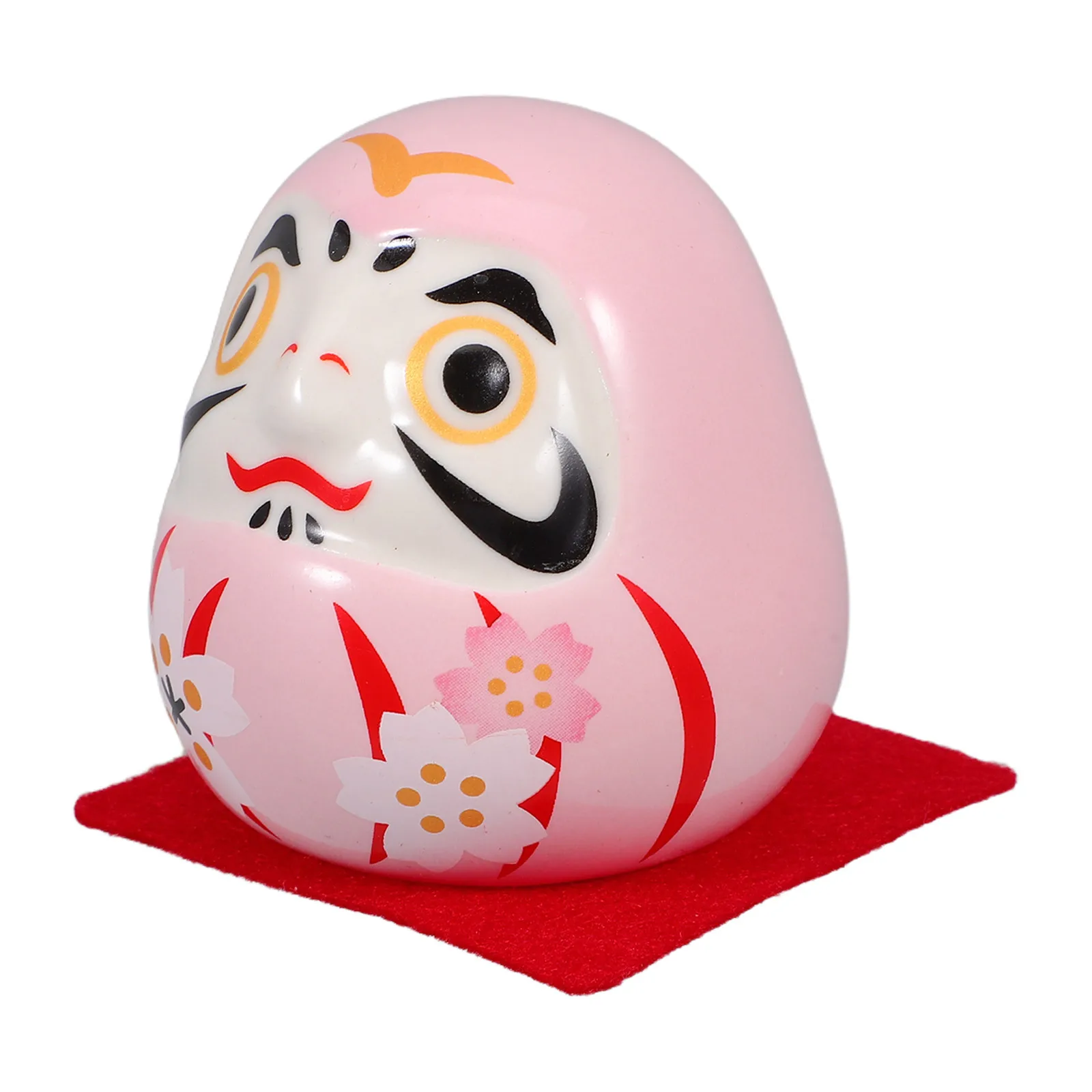 

Traditional Ceramic Dharma Ornament Cherry Blossom Design Japanese Good Luck Decoration Home Desk Car Dashboard Feng Shui