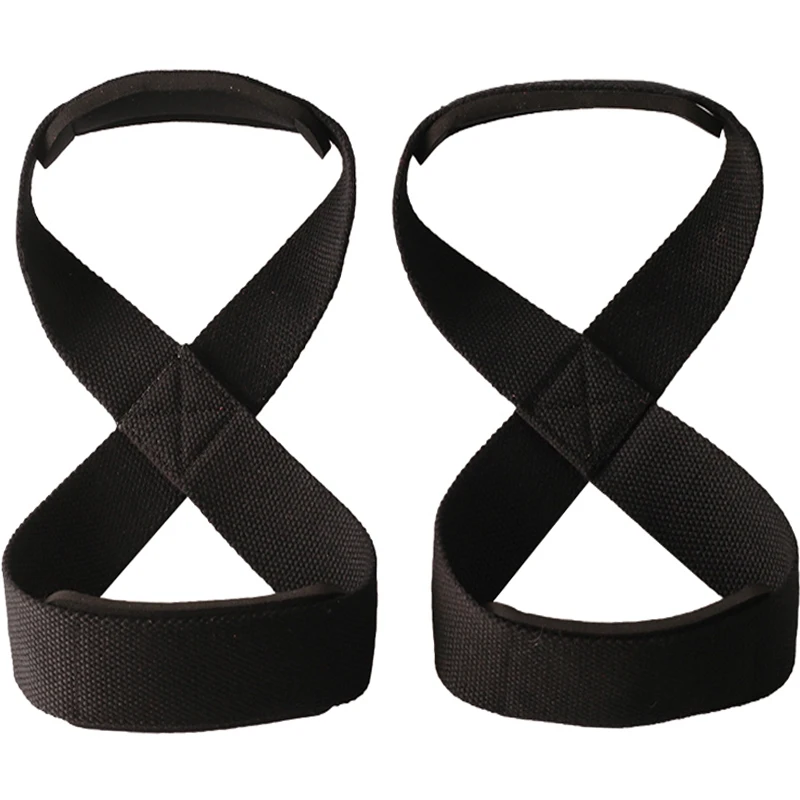 Anti-Slip Figure 8 Padded Weight Lifting Cotton Straps,Hand Support,Deadlift Powerlifting Sport Safety,Pull-ups Bands