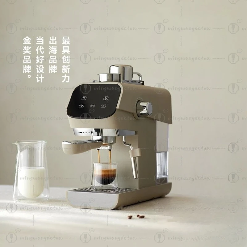 Home Mini Espresso Coffee Machine, Semi Automatic Integrated Brewer, Built-in Milk Frother for Rich Concentrate Coffee Daily Use