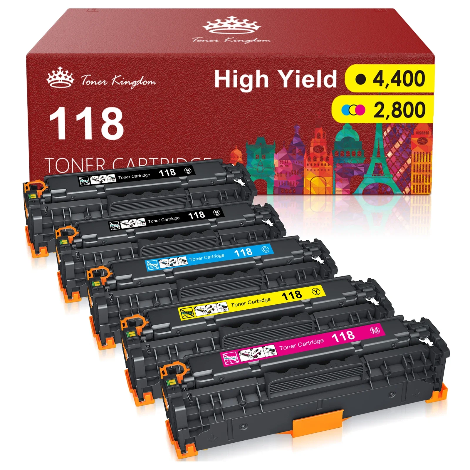 

5PK Toner Cartridge Black Color 118 ImageCLASS MF8380CDW MF8580CDW