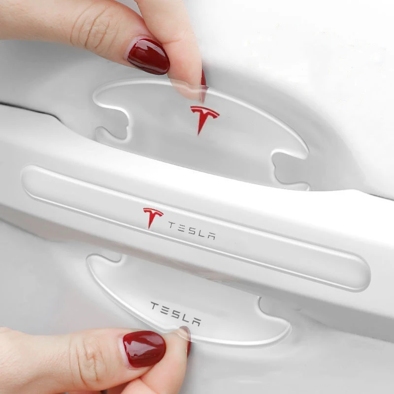 

8pcs Car Stickers Styling Door Wrist Protective Decal for Tesla Model S X 3 Y Roadster P75D P85D P90D P100D Accessories Emblem
