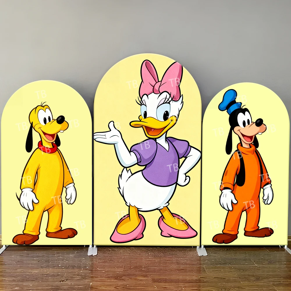 

Disney Daisy Duck & Friends Cartoon Arch Backdrop Cover Decor Photo Booth Prop for Kids' Party Theme Background