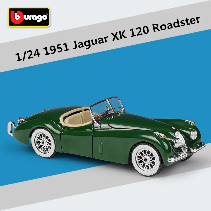 Bburago 1:24 1951 Jaguar XK120 Roadster Alloy Classic Car Model Diecast Metal Toy Retro Car Vehicles Model Simulation Kids Gifts