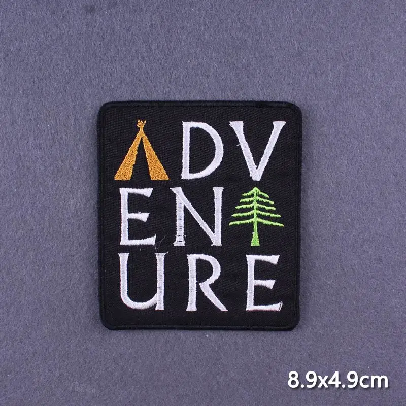 Mountain Deer Fox Adventure Patch Sun & Moon Embroidery Iron On Patches On Clothes Camping Outdoors DIY Sewing Applique Patch