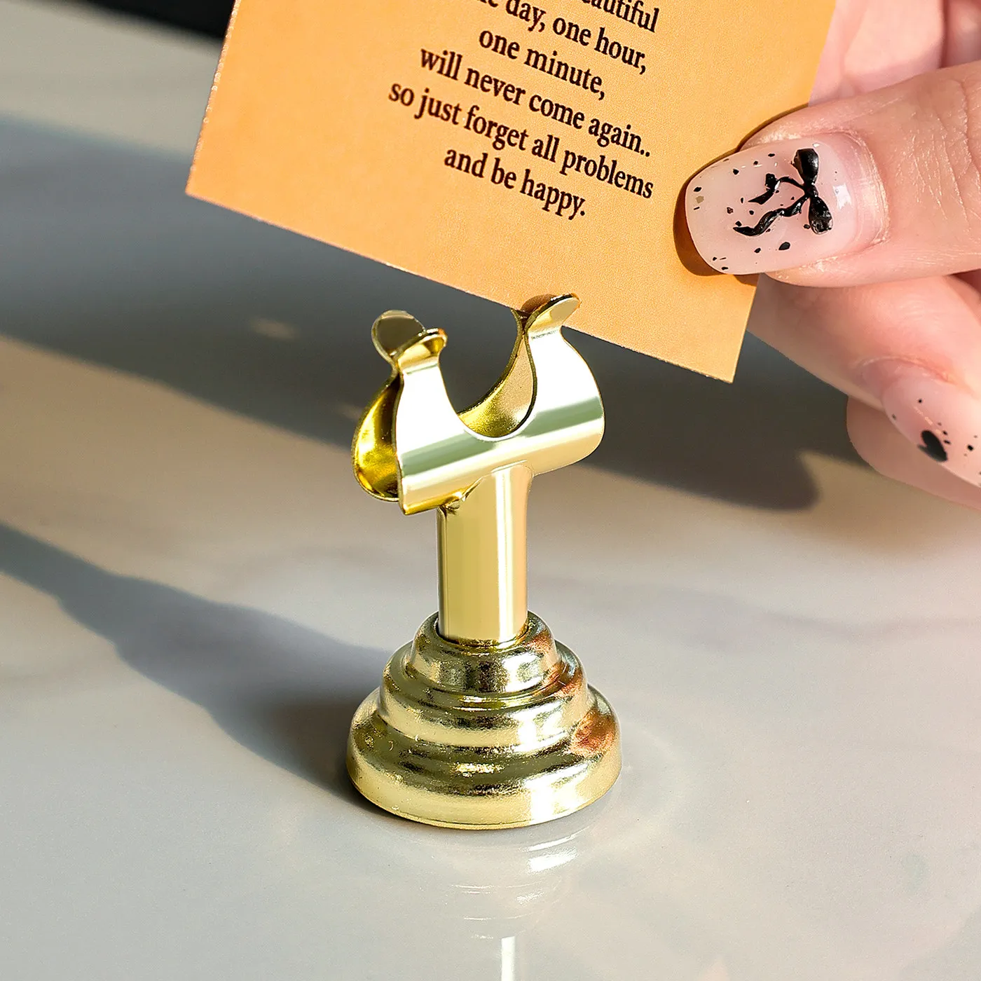 10 Pieces Tabletop Menu Paper Harp-Clip Food Price Label Recipe Holder Reserved Clip Restaurants Table Number Place Card Holder