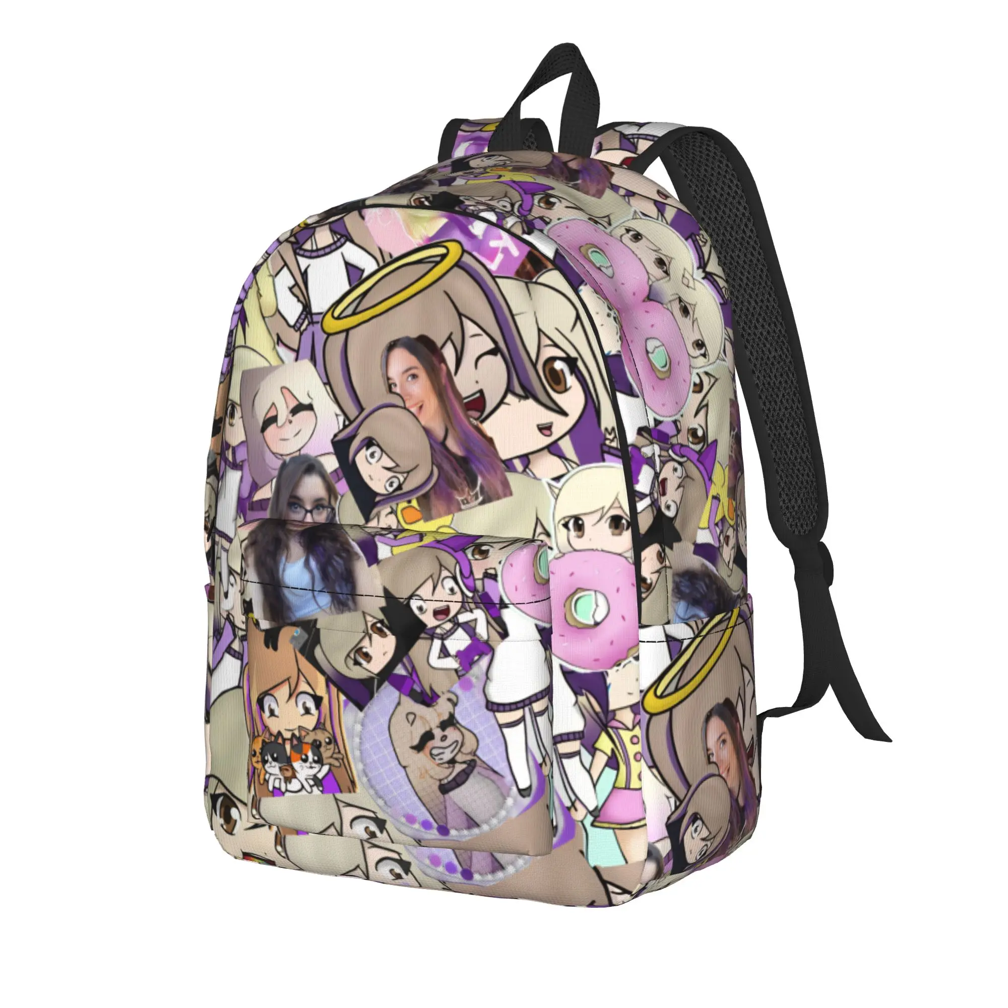 Dense Real Mix Collage Lyna Vallejos  Backpack Cool High School Hiking Travel Daypack Laptop Computer Shoulder Bag Sports