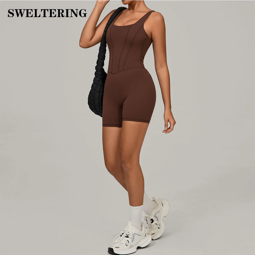 

Yoga Set Women's Tracksuit Jumpsuits One Piece Fitness Rompers Sleeveless Running Sportswear Gym Set Push Up Workout Clothes