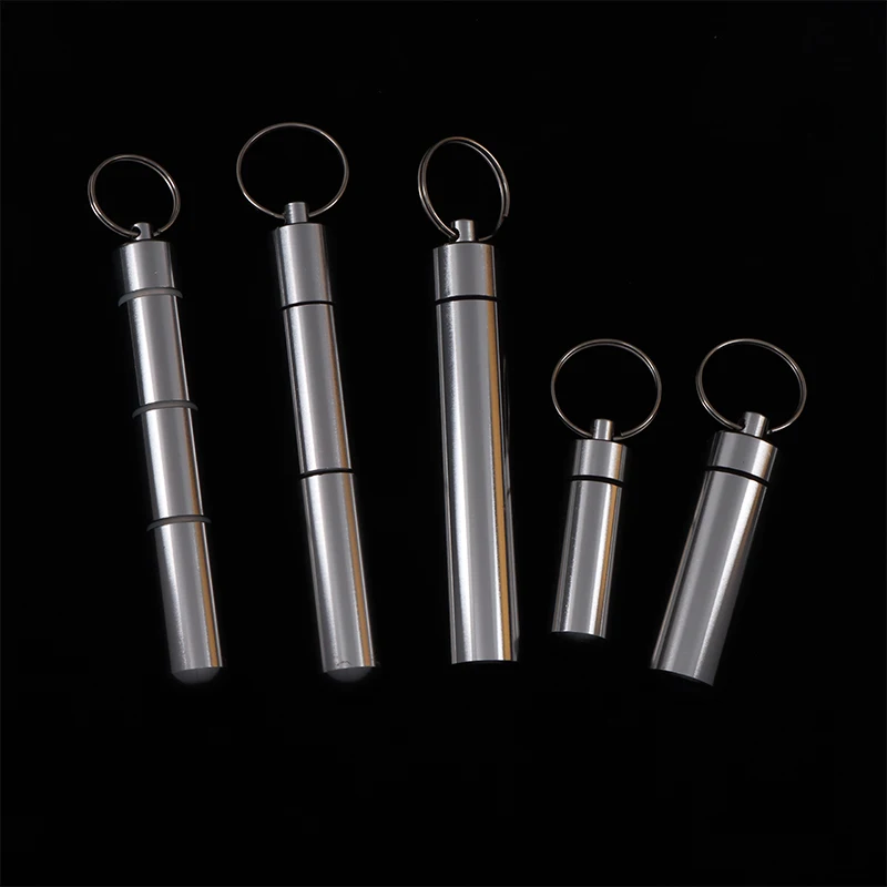 New Medicine Box Health Care Waterproof Aluminum Pill Box Case Bottle Cache Drug Holder For Traveling Camping Container Keychain