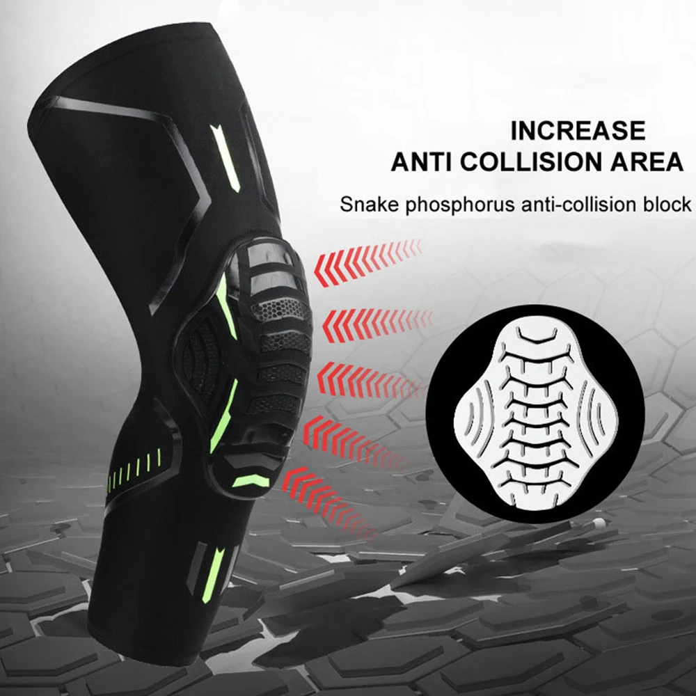 1Pcs Honeycomb Knee Shin Guard Women Men Sport Compression Knee Sleeve Stabilizer Workout Knee Brace Protector Basketball