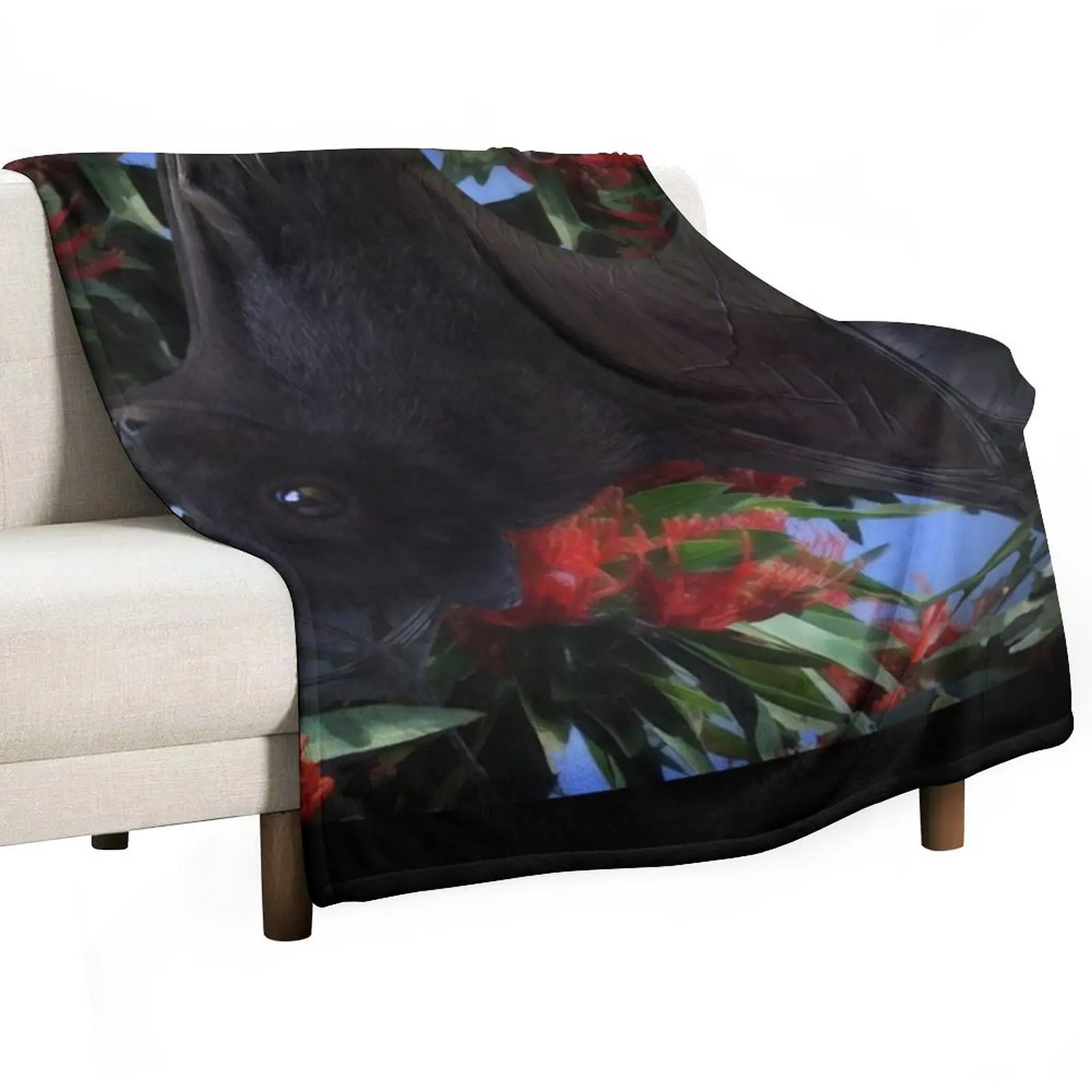 

Spitfire A Beautiful Black Flying Fox Bat. Throw Blanket Weighted heavy to sleep For Decorative Sofa Flannel Fabric Blankets