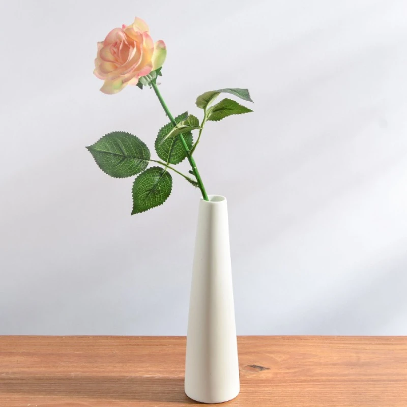 

Simple Ceramic Pure White Literary Vase Ornaments Living Room Flower Arrangement Dining Table Decoration Household