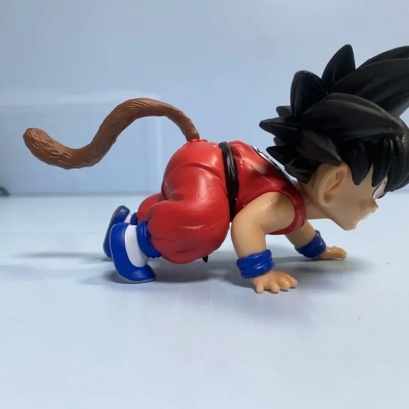 6cm Dragon Ball Anime Martial Arts Competition Childhood Crawling Goku Double Face Replaceable Model Handmade Toy Gift