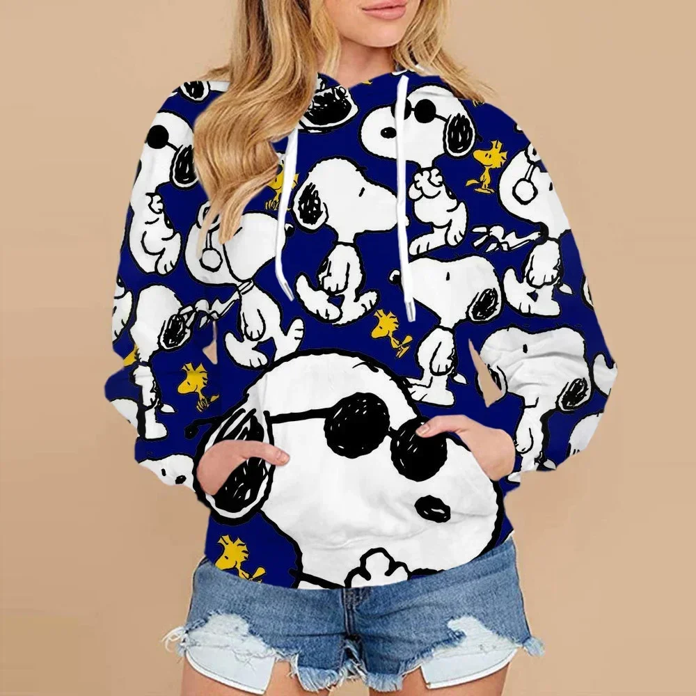 MINISO Disney Snoopy Hoodie Mommy and Me Long Sleeved Sweater 3D Printing Men Women Kids Clothes Autumn Winter Warm Tops