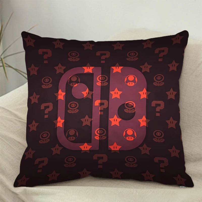 Square pillow bedroom pillow cover sofa living room N-Nintendos LOGO Fashion tide pillowcase office leisure cushion Home Decor