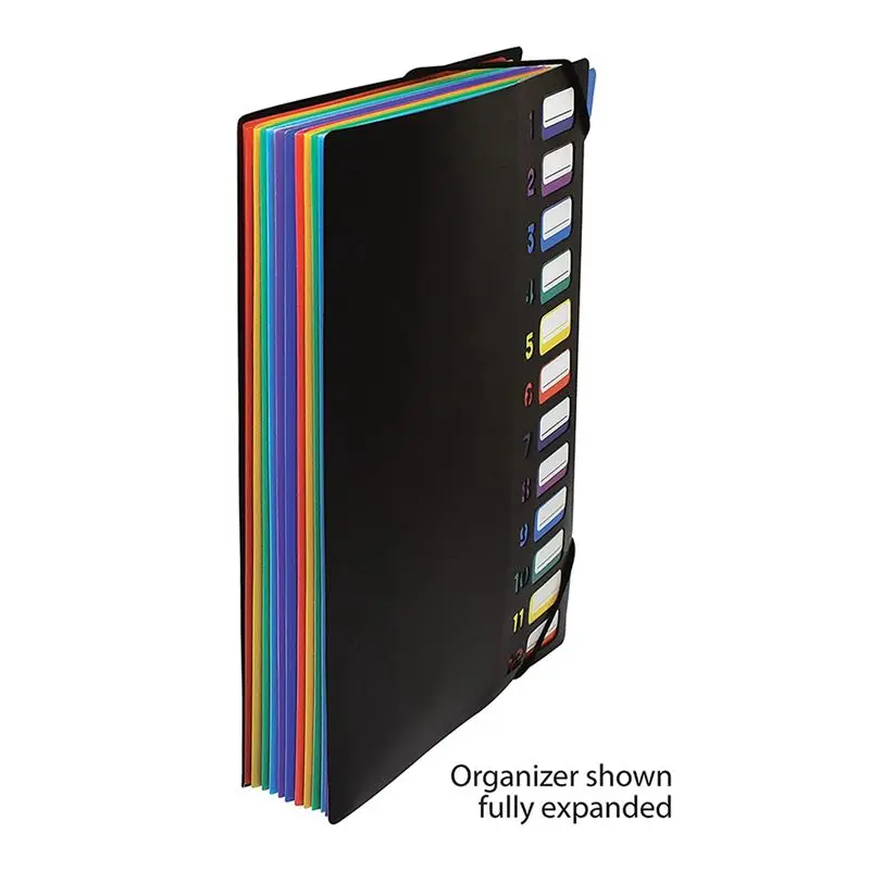 ABVG-24 Clear Pocket Expanding File Folder 12 Colored Tabs,Holds 300 Sheets, File Organizer,Numbered Index On Cover 2PC