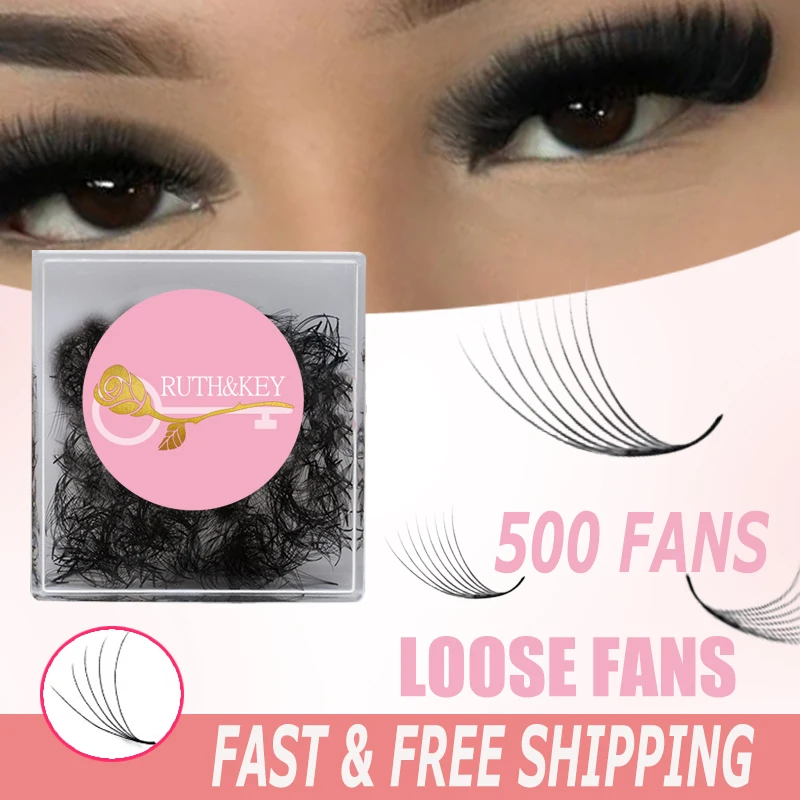 

500 Fans Premade Loose Lash 3D 6D 10D Cluster Fluffy Pointy Base Russian Volume Handmade Soft False Eyelash Extension Supplier