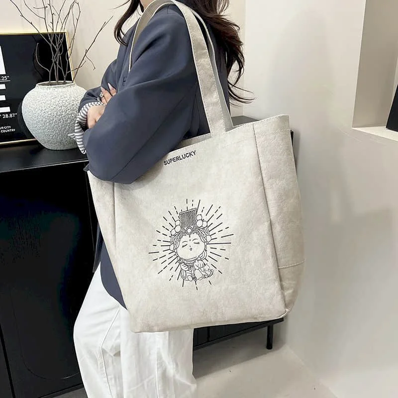 Tyvek Handbag for Women Tote Bag Reusable Waterproof Shoulder Bags Casual Personal Printed Fashion Durable Gift Shopping Bags