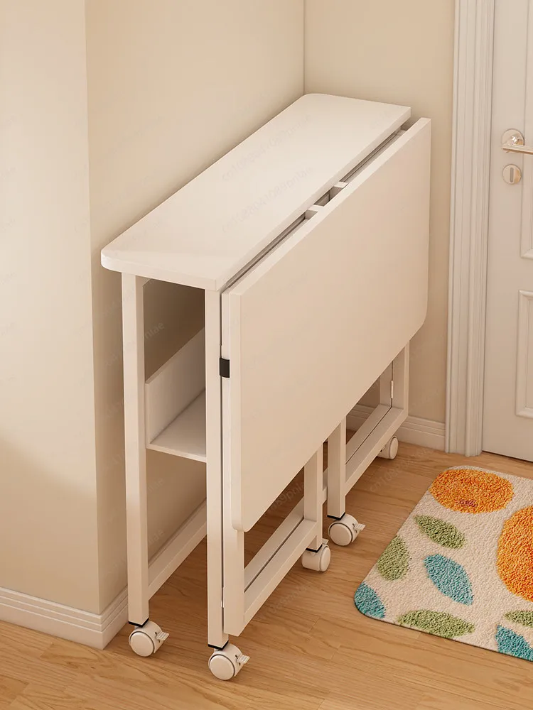 

Small Apartment Folding Study Table, Movable Lazy Bedside Desk