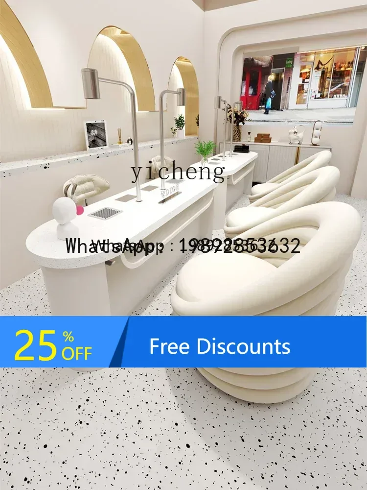 

LYY High-End Stainless Steel Multi-Functional Nail Table and Chair Suit Embedded High-Power Vacuum Cleaner