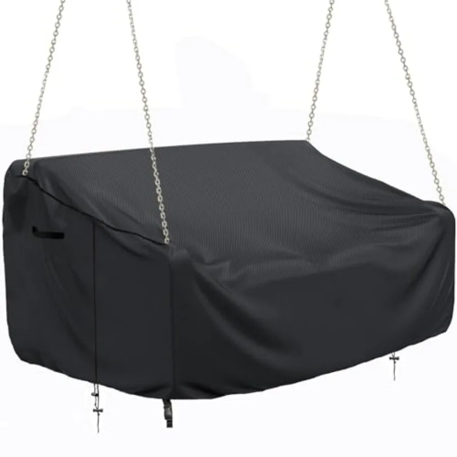 

Porch Swing Cover Waterproof Outdoor Hanging Swing Cover Tear resistant All WeatherProof Patio Furniture Covers Black 85x45x(32