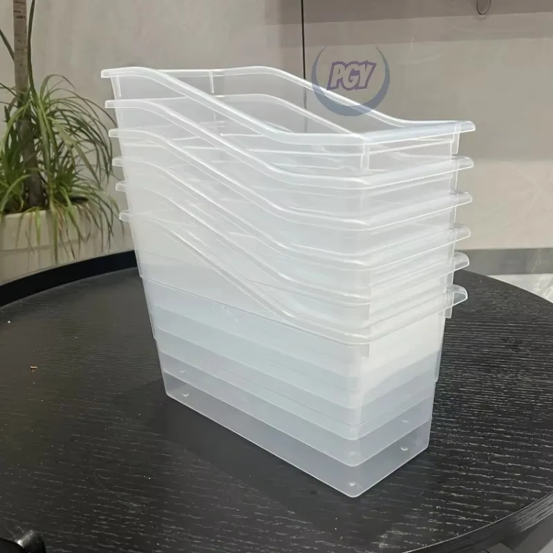 

6-Pack Clear Plastic Storage Boxes Stackable for Office Desk Kitchen Spices Bathroom Essentials Toys Cosmetics Home Organization