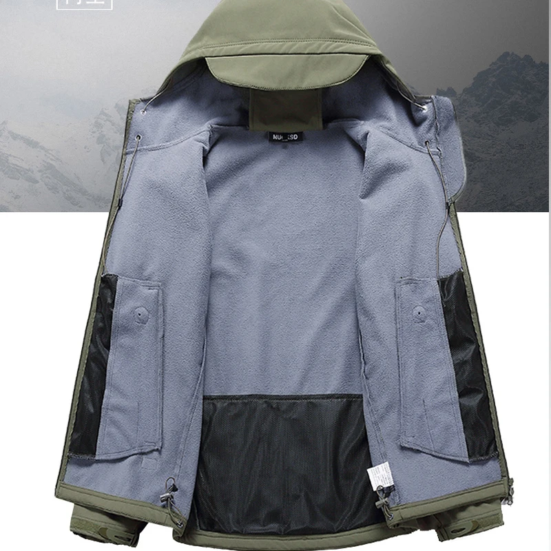 Men's Windbreaker Jackets For Men Waterproof Camping Military Jacket Fishing Hiking Outdoor Rain Coat Breathable Tactical Jacket